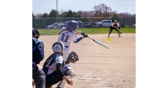 Sophomore Andie Suhai hit this home run to lead off the fifth inning of Game 1 Monday as MCC went on to sweep Lamar in a doubleheader.